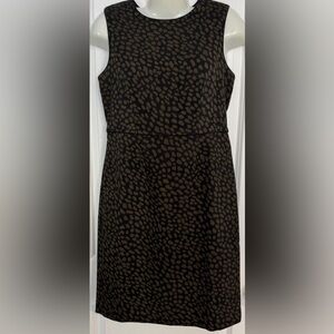 Ann Taylor Black Olive Animal Print Dress Size 6